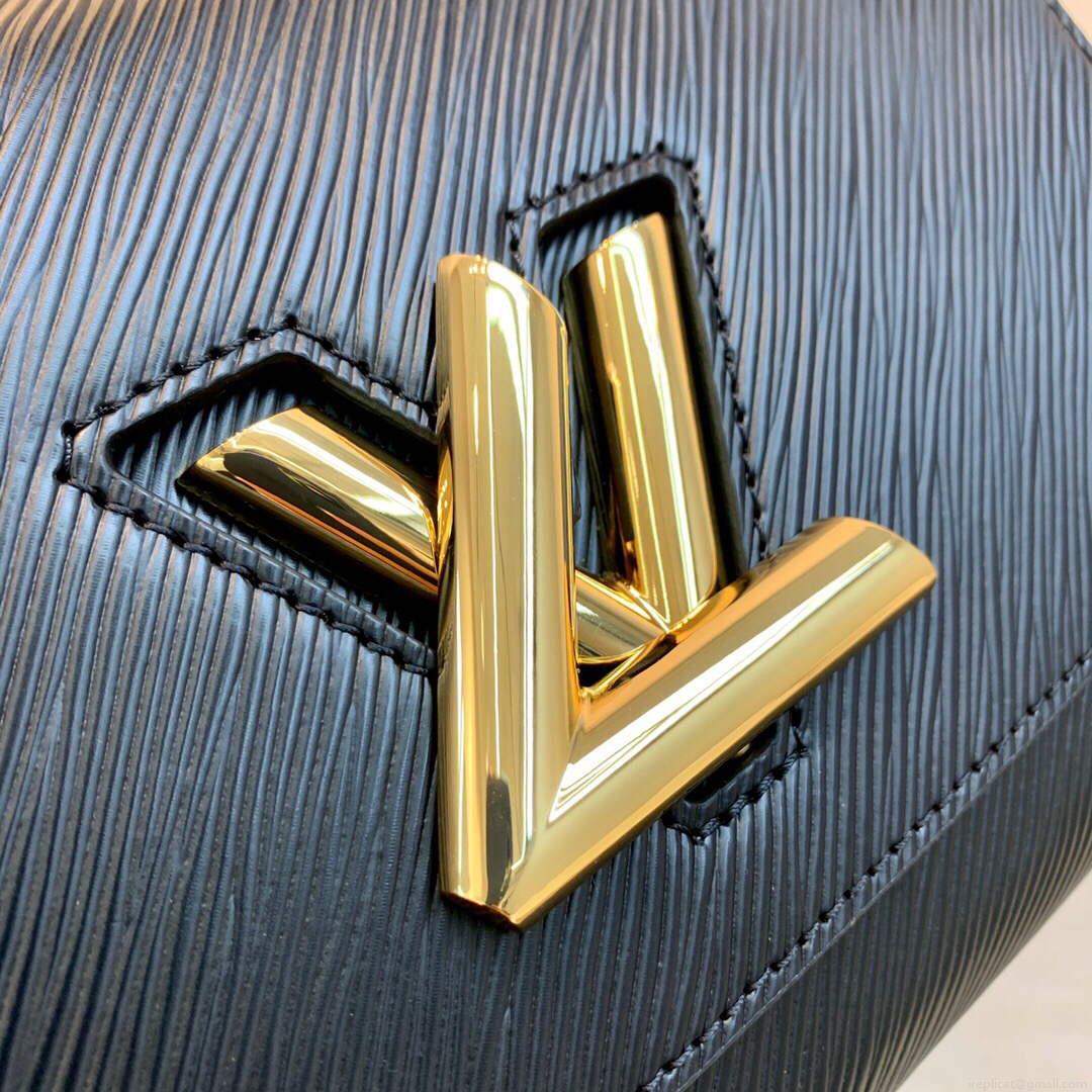 LV M59885 Louis Vuitton Twist MM Handbag Black