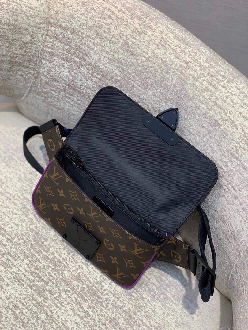 LV M45807 Louis Vuitton S Lock Sling Bag Purple