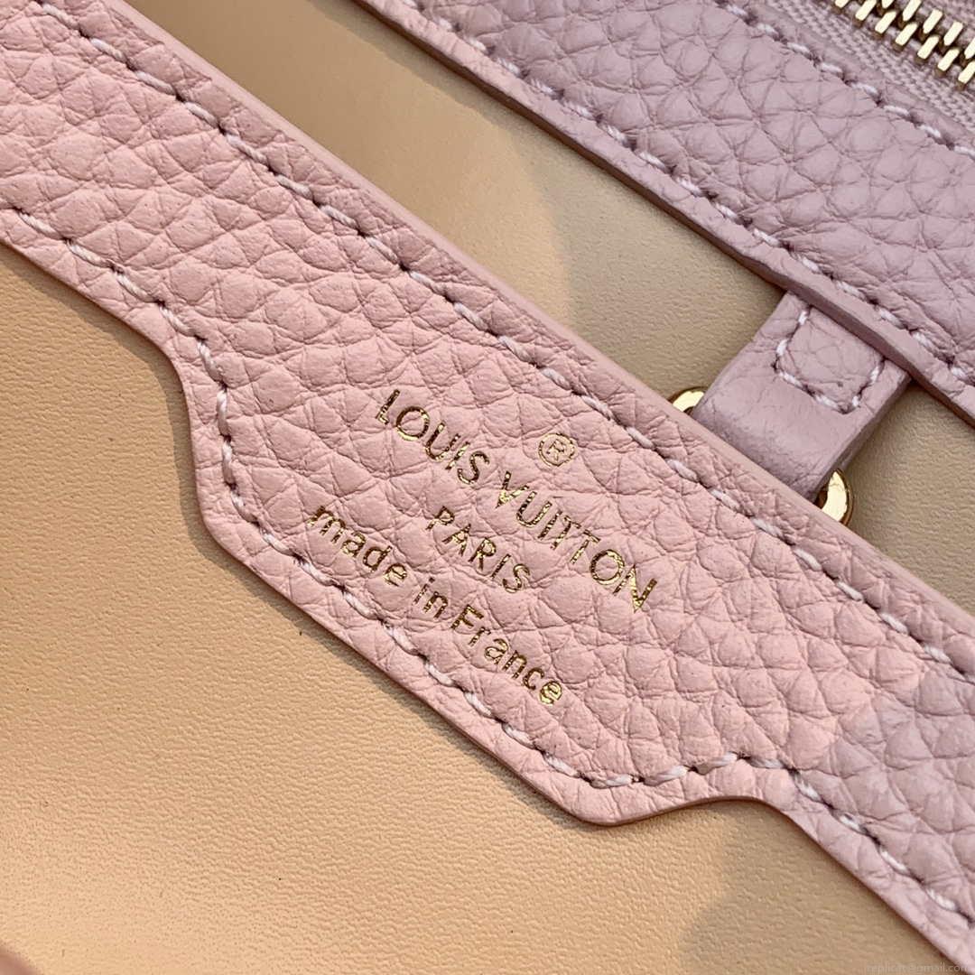 LV M59060 Louis Vuitton Capucines MM Handbag Rose Beige
