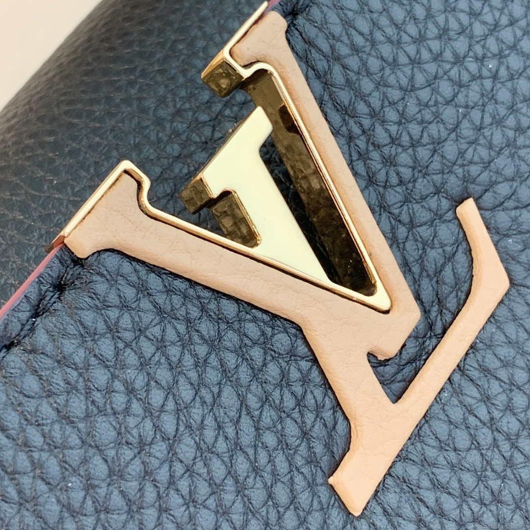 LV M58607 Louis Vuitton Capucines BB Handbag Black Apricot