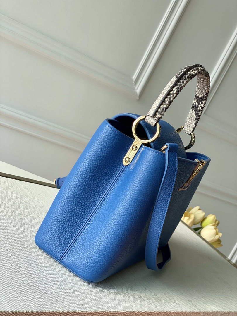 LV N98388 Louis Vuitton Capucines MM Handbag Blue