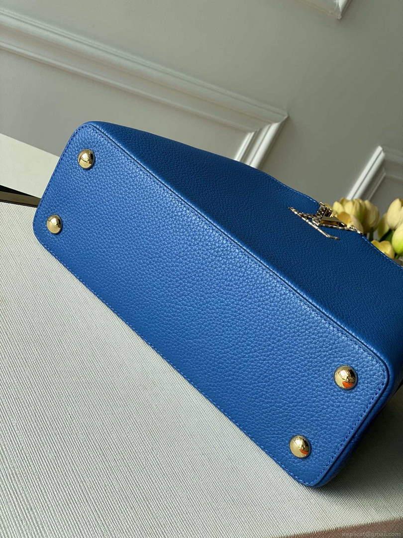 LV N98388 Louis Vuitton Capucines MM Handbag Blue