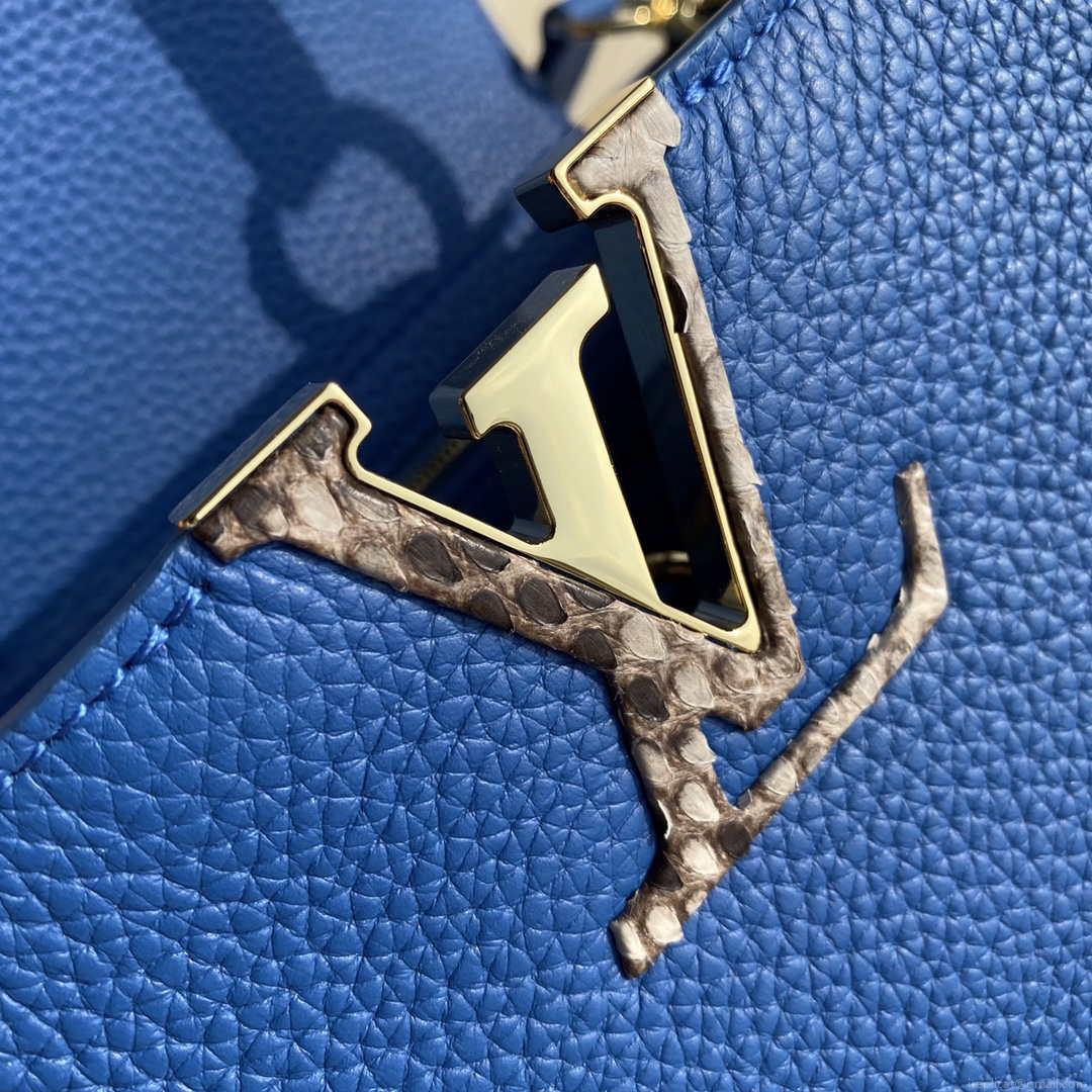 LV N98388 Louis Vuitton Capucines MM Handbag Blue