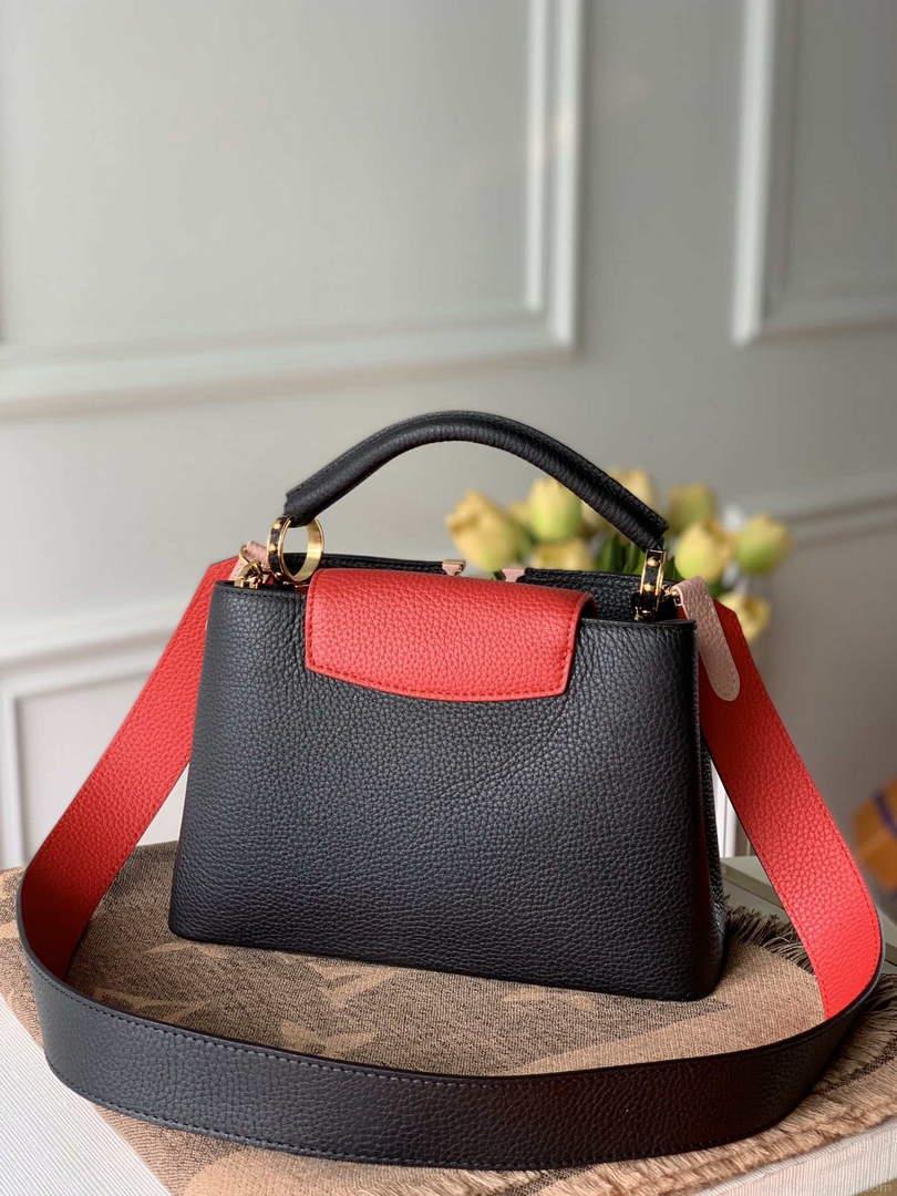 LV M57518 Louis Vuitton Capucines BB Handbag Black and Red
