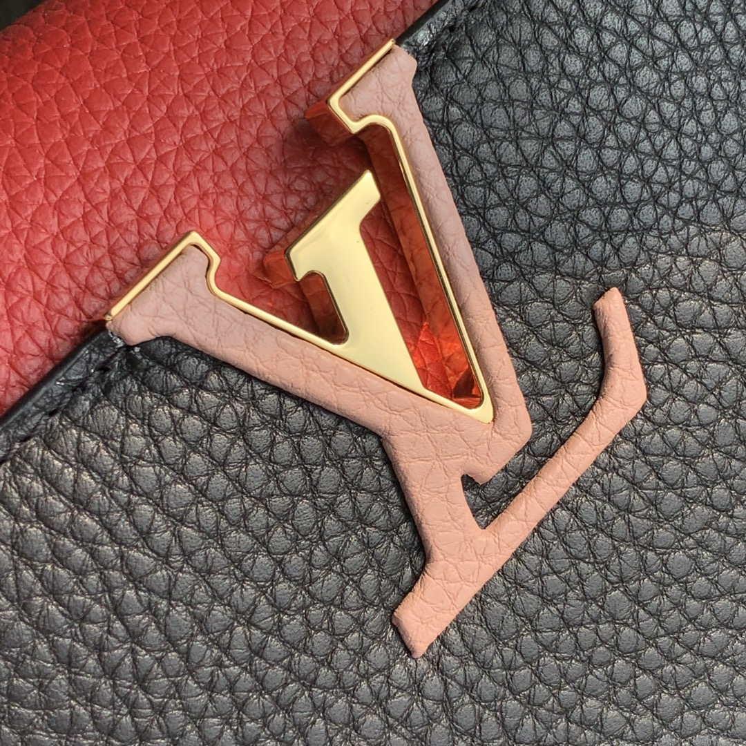 LV M57518 Louis Vuitton Capucines BB Handbag Black and Red