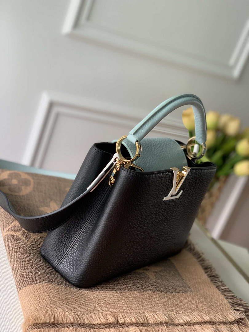 LV M57523 Louis Vuitton Capucines BB Handbag Black and Blue