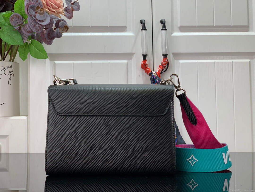 LV M59416 Louis Vuitton Twist MM Epi leather Handbag Black