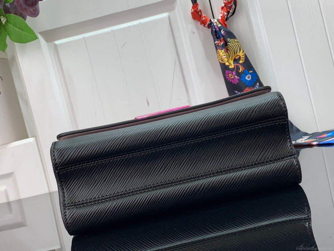 LV M59416 Louis Vuitton Twist MM Epi leather Handbag Black