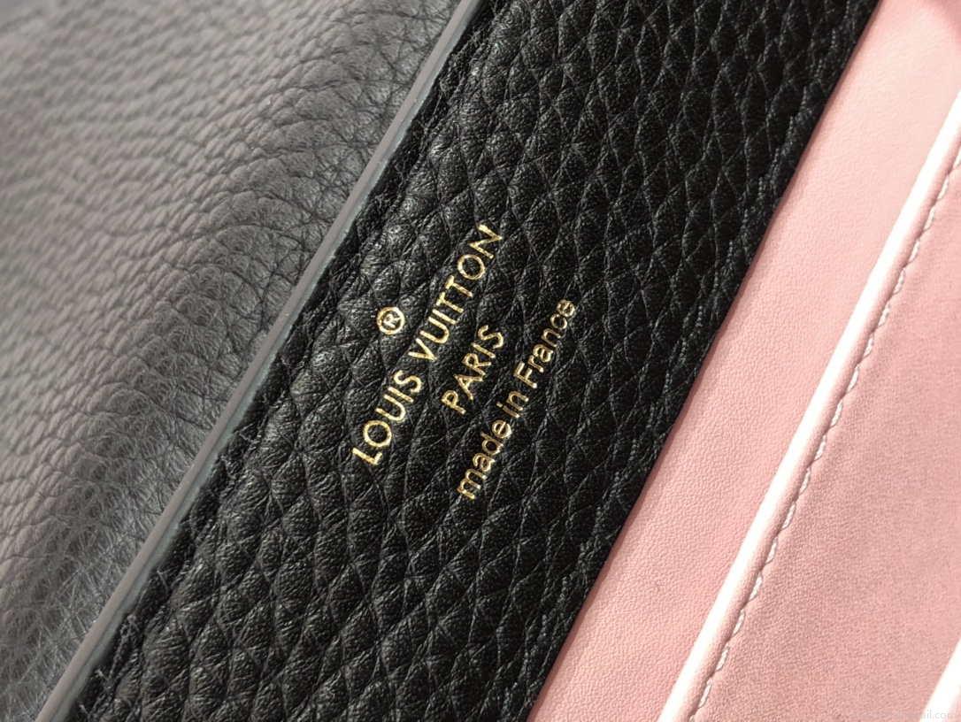 LV M57671 Louis Vuitton Capucines MM Handbag Black