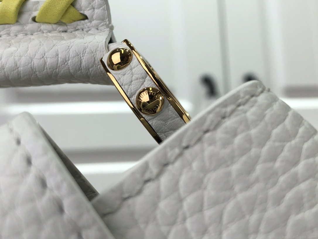 LV M57671 Louis Vuitton Capucines MM Handbag White