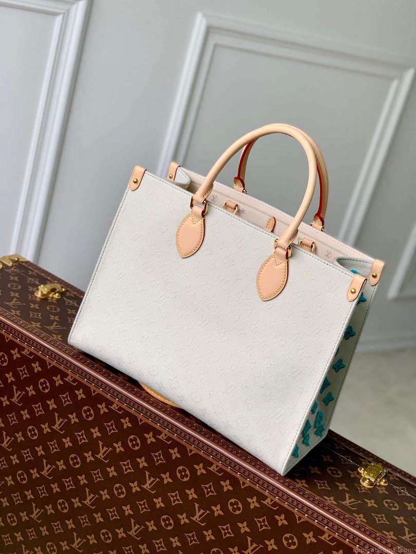 LV M46128 Louis Vuitton Onthego MM Tote Bag Yellow leather