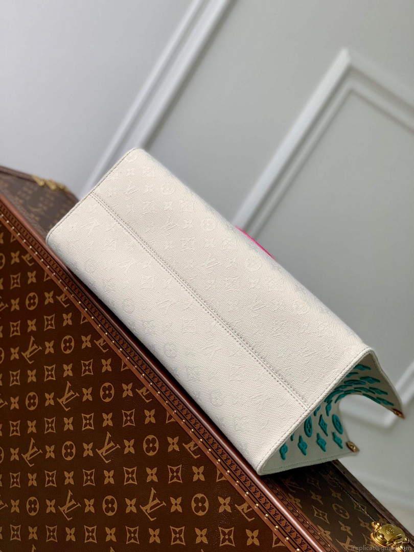 LV M46128 Louis Vuitton Onthego MM Tote Bag Yellow leather