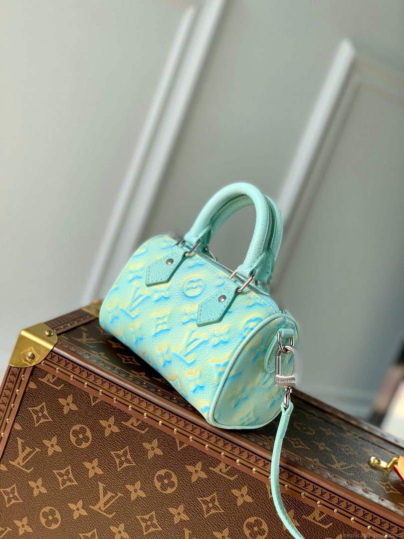 LV M81625 Louis Vuitton Nano Speedy Bag Vert d’eau Green