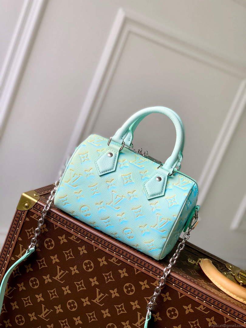 LV M46092 Louis Vuitton Speedy Bandouliere 20 Handbag Vert d’eau Green