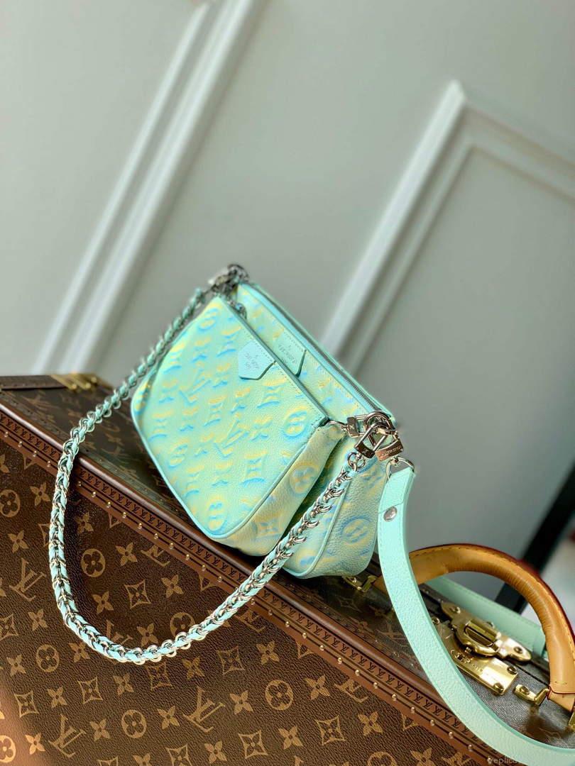 LV M46180 Louis Vuitton Multi Pochette Accessoires Vert d’eau Green