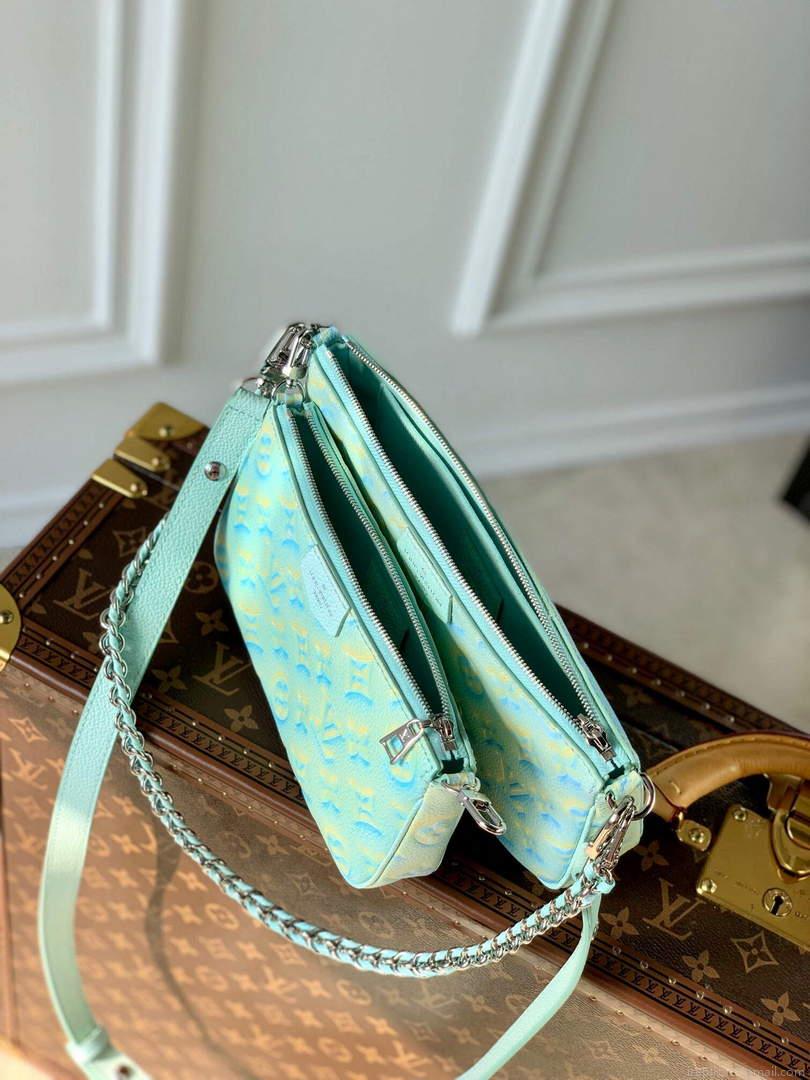 LV M46180 Louis Vuitton Multi Pochette Accessoires Vert d’eau Green