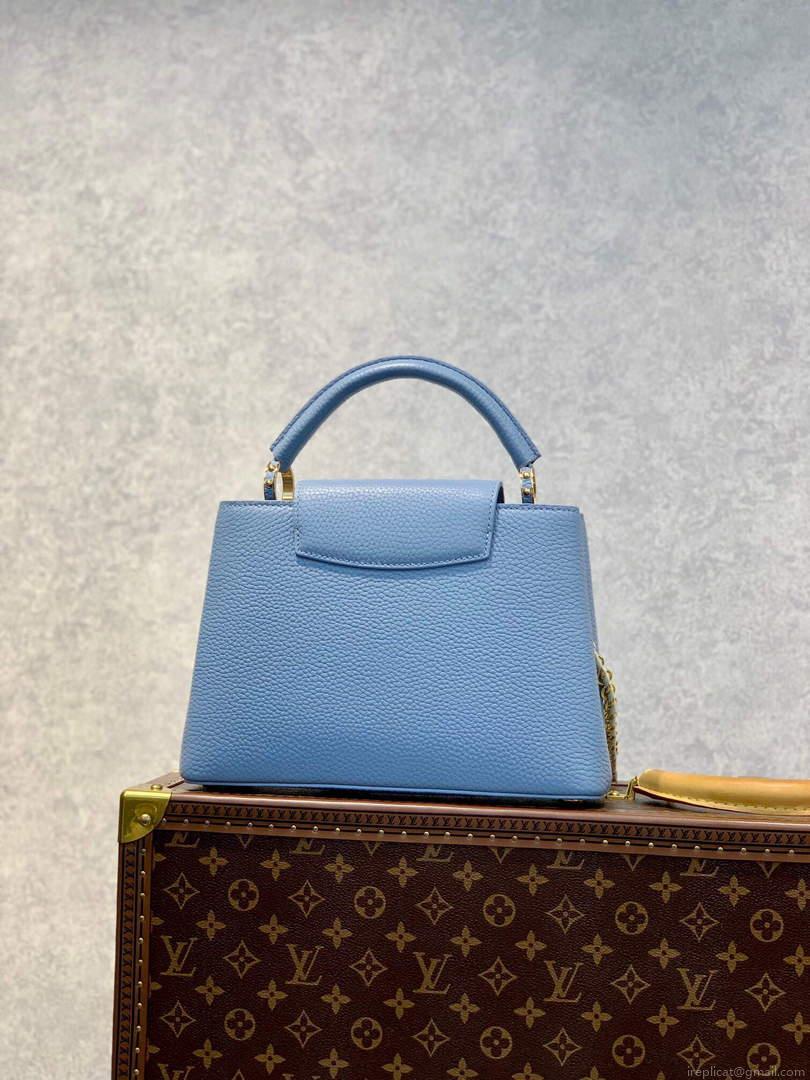 LV M59512 Louis Vuitton Capucines BB Bag Iris Purple/Crème