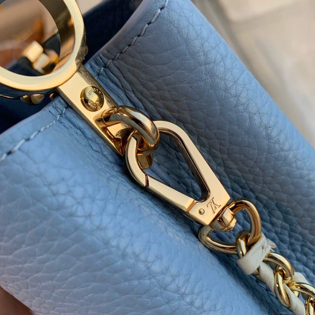 LV M59512 Louis Vuitton Capucines BB Bag Iris Purple/Crème