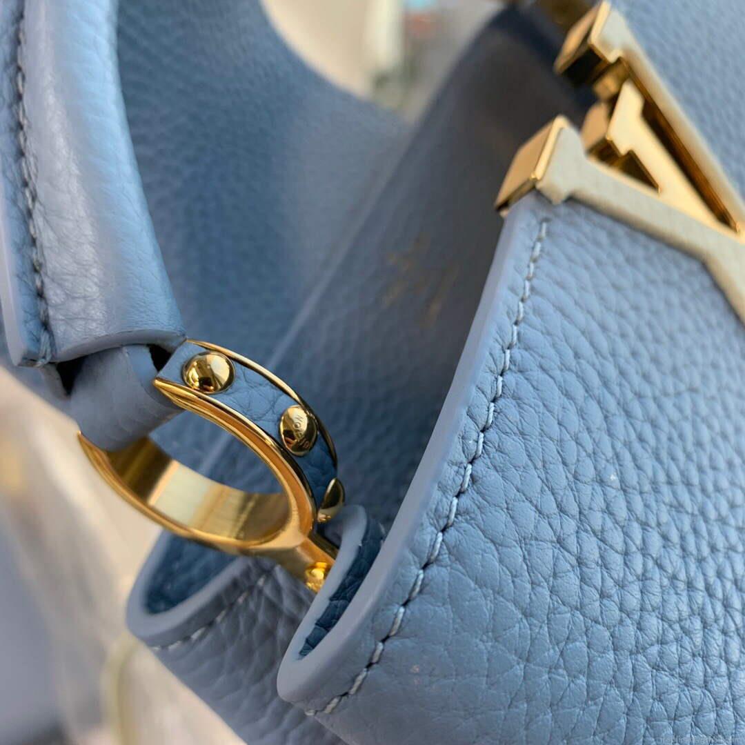 LV M59512 Louis Vuitton Capucines BB Bag Iris Purple/Crème