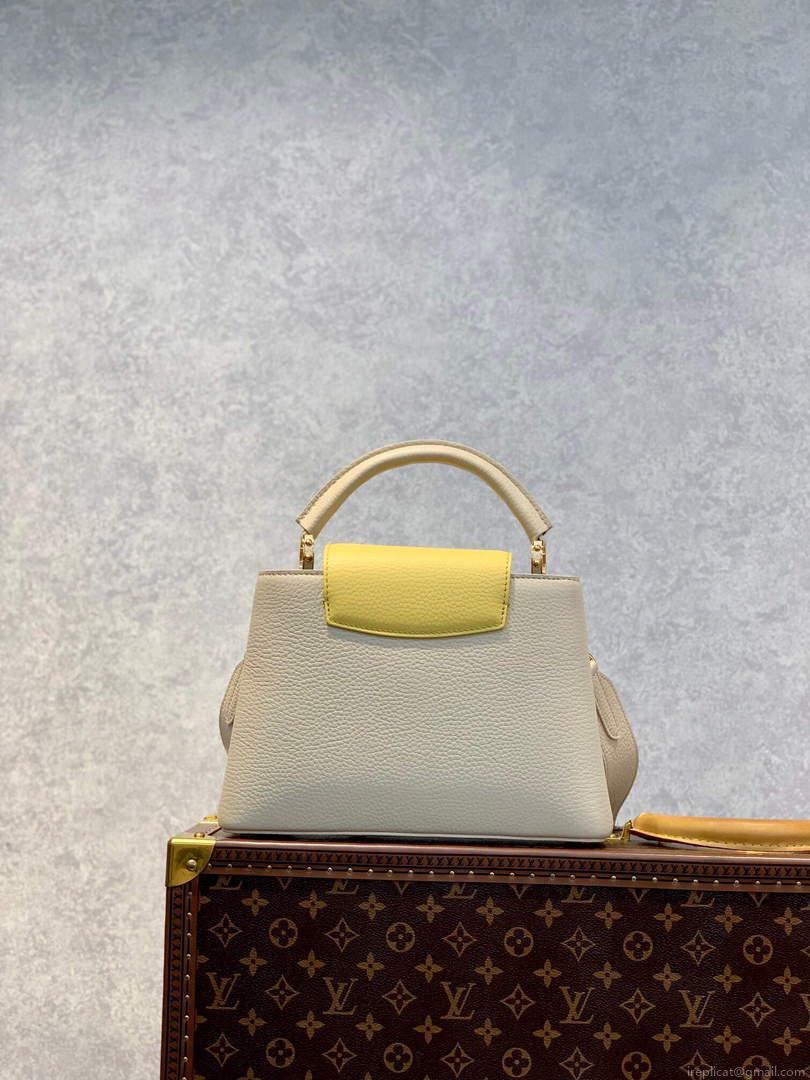 LV M59512 Louis Vuitton Capucines BB Bag Crème Beige / Plume Yellow