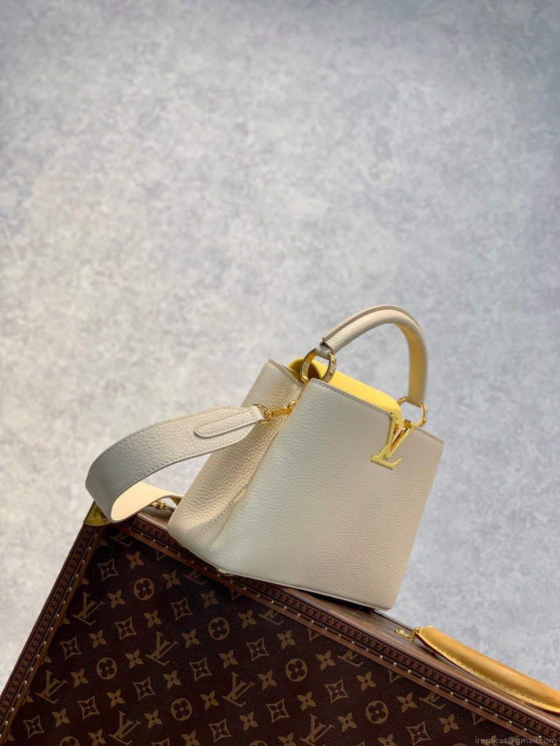 LV M59512 Louis Vuitton Capucines BB Bag Crème Beige / Plume Yellow