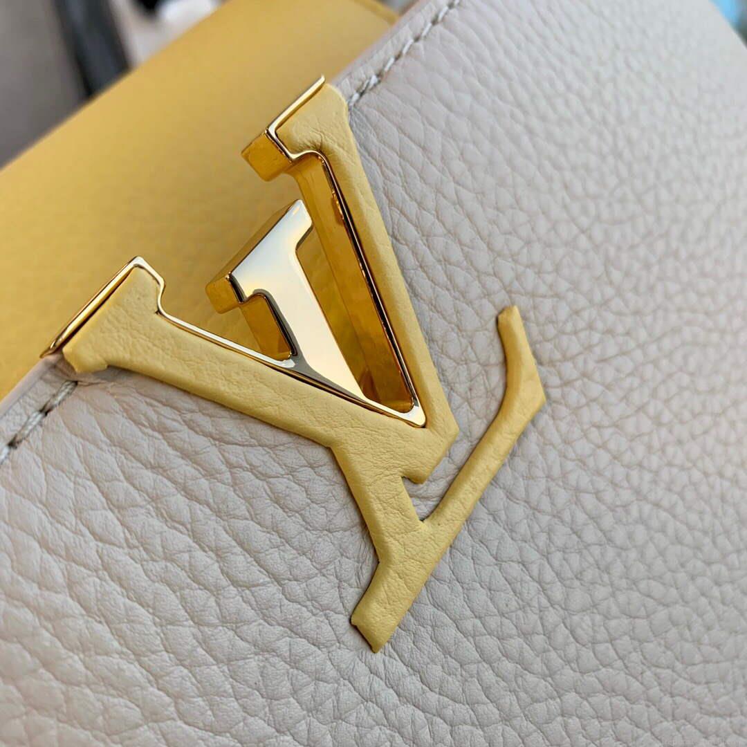 LV M59512 Louis Vuitton Capucines BB Bag Crème Beige / Plume Yellow