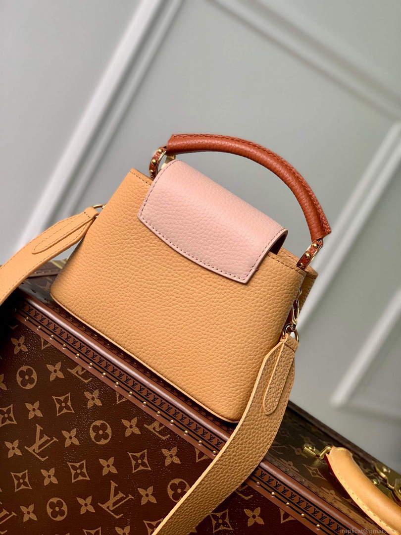 LV M20784 Louis Vuitton Capucines Mini Handbag Wood Brown