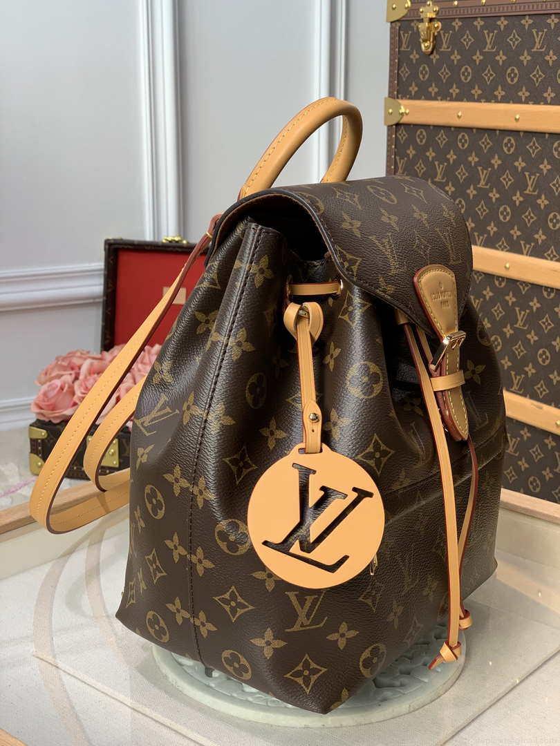 Louis Vuitton LV M45501 Montsouris PM monogram anvas natural leather