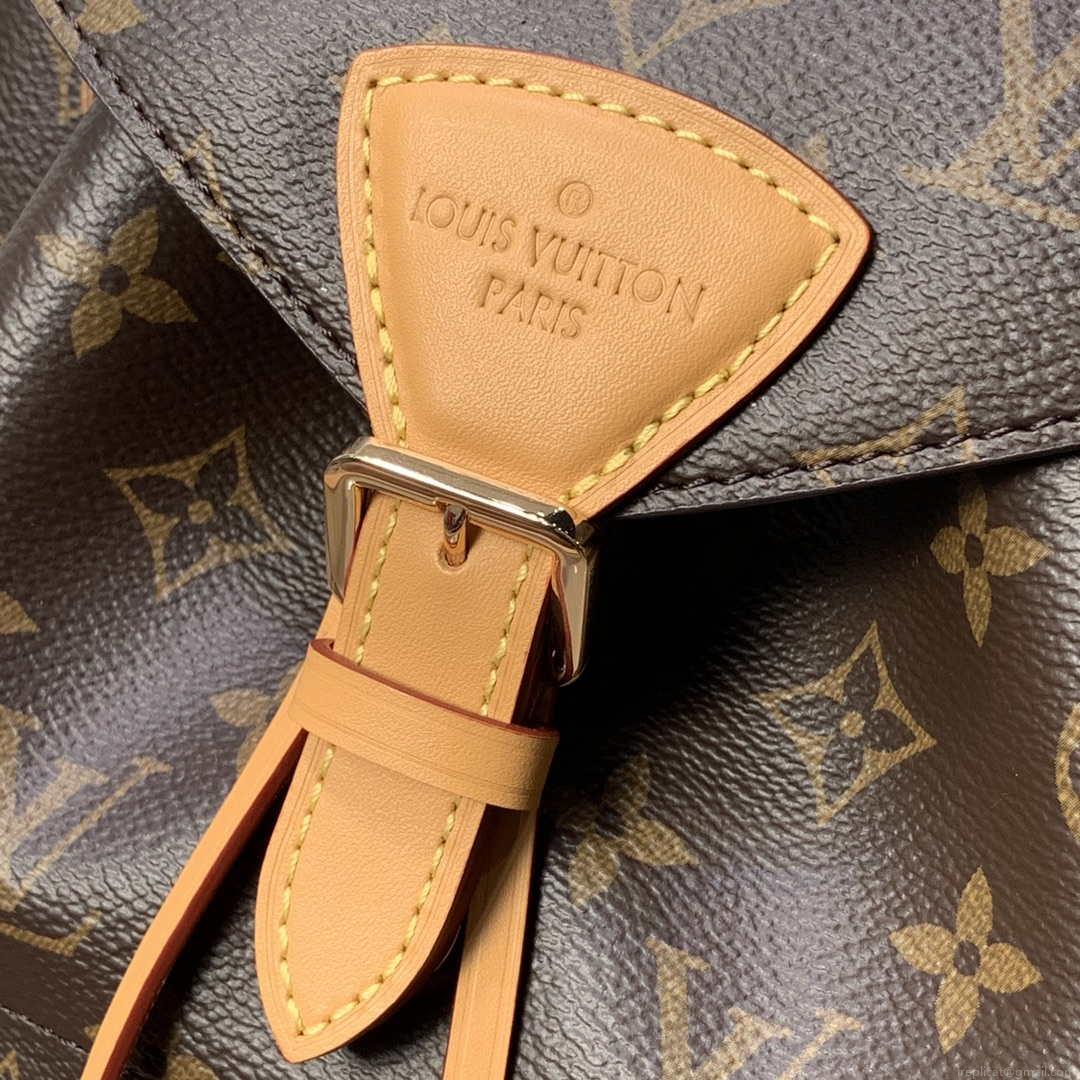 Louis Vuitton LV M45501 Montsouris PM monogram anvas natural leather