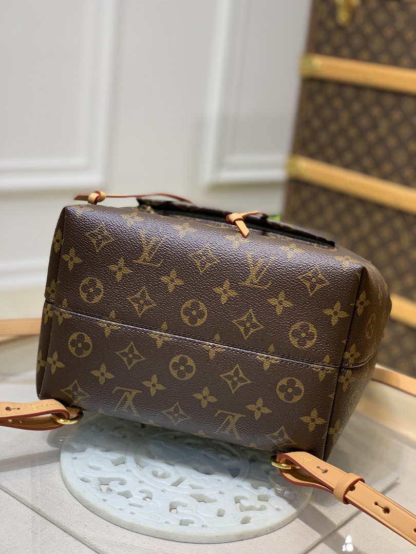 Louis Vuitton LV M45501 Montsouris PM monogram anvas natural leather