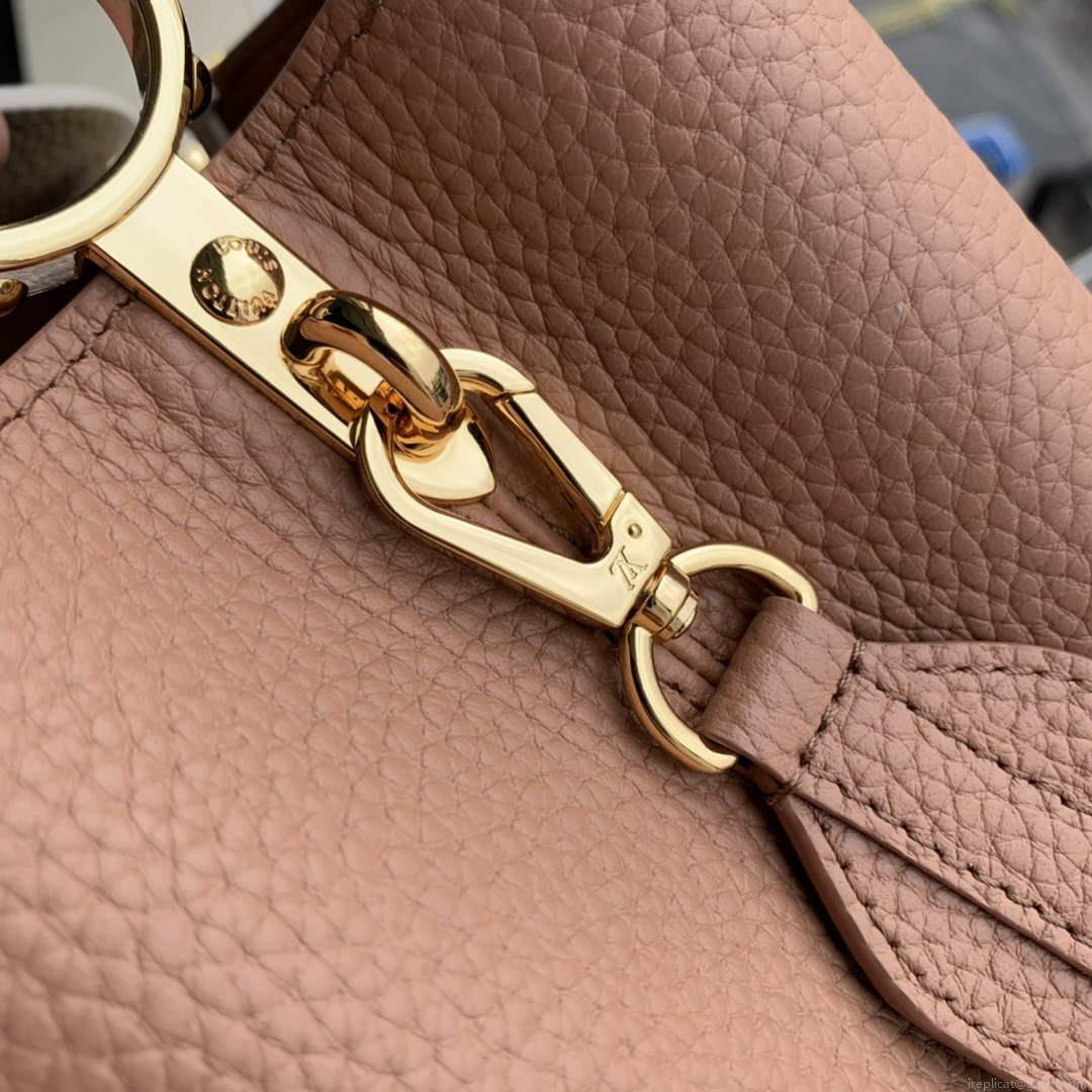 LV M21045 Louis Vuitton Capucines MM Bag Trianon Pink / Greige