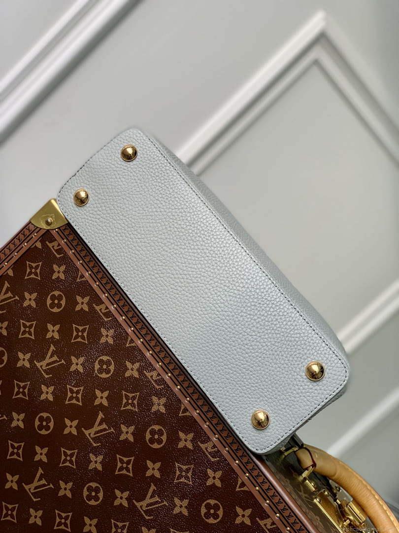 LV M21296 Louis Vuitton Capucines MM Bag Steeple Gray / Greige