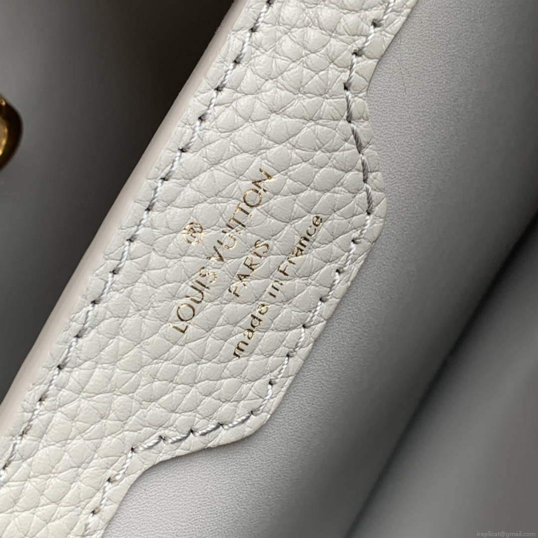LV M21296 Louis Vuitton Capucines MM Bag Steeple Gray / Greige