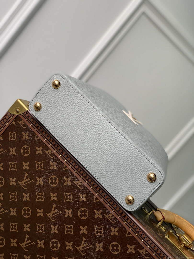 LV M21296 Louis Vuitton Capucines BB Handbag Steeple Gray / Greige