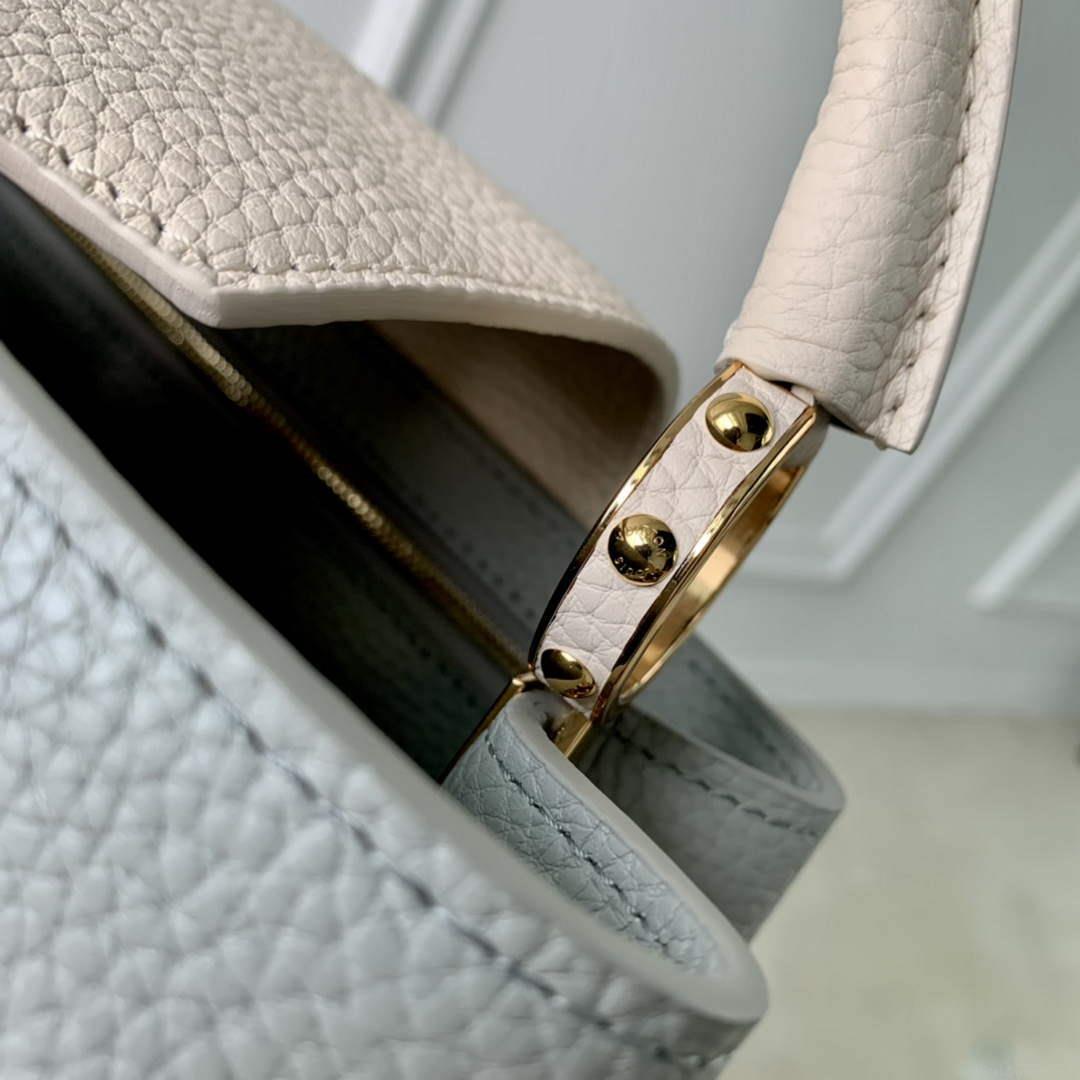 LV M21296 Louis Vuitton Capucines Mini Handbag Steeple Gray / Greige