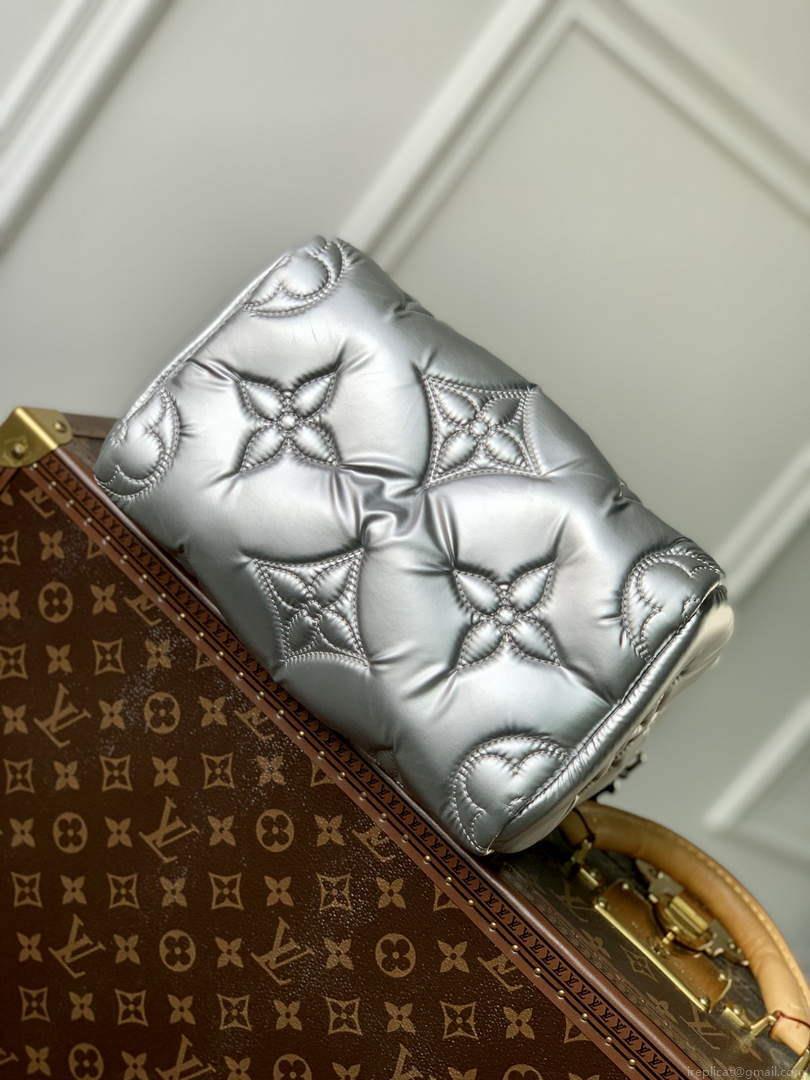 LV M20973 Louis Vuitton Speedy Bandouliere 25 Handbag Silver