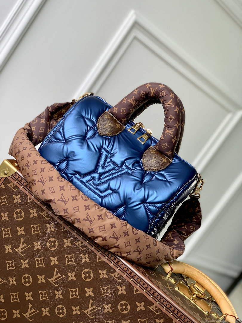 LV M21061 Louis Vuitton Speedy Bandouliere 25 Handbag Navy Blue