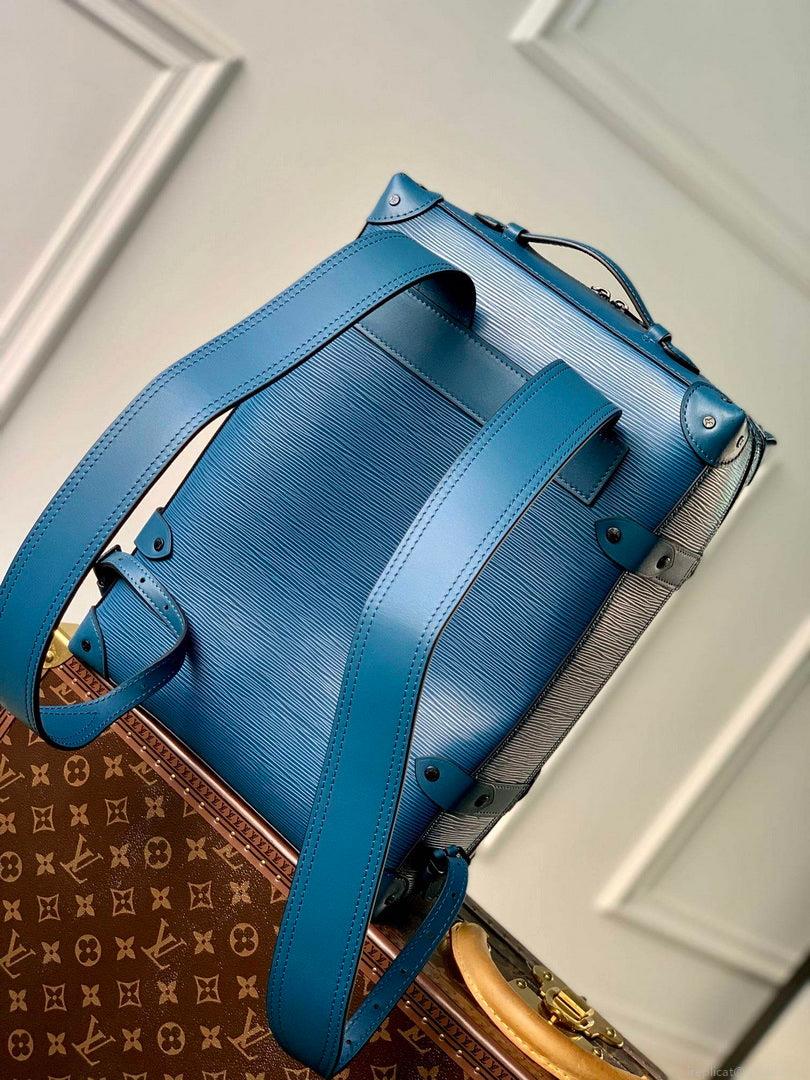 LV M44752 Louis Vuitton Soft Trunk Small Backpack Blue