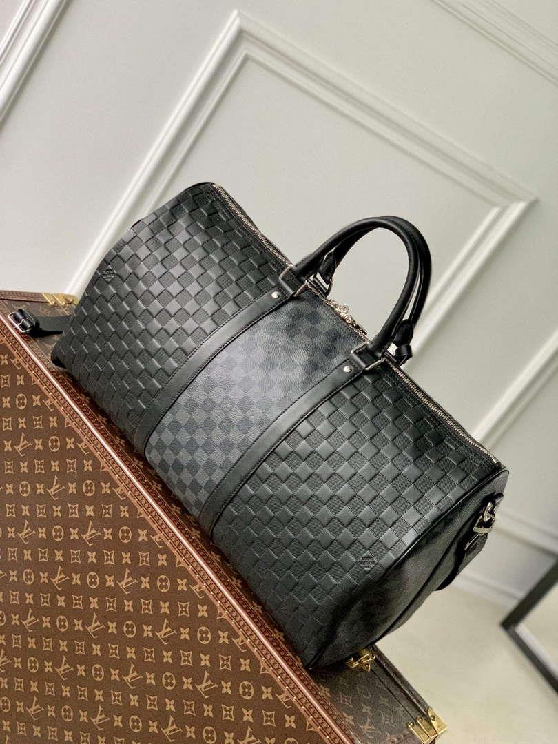LV N40443 Louis Vuitton Keepall Bandoulière 50 Bag Black Graphite