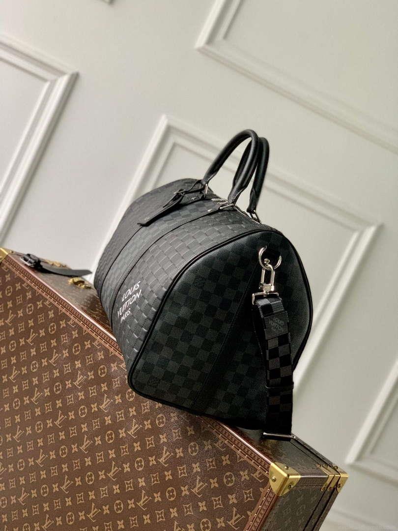 LV N40443 Louis Vuitton Keepall Bandoulière 50 Bag Black Graphite