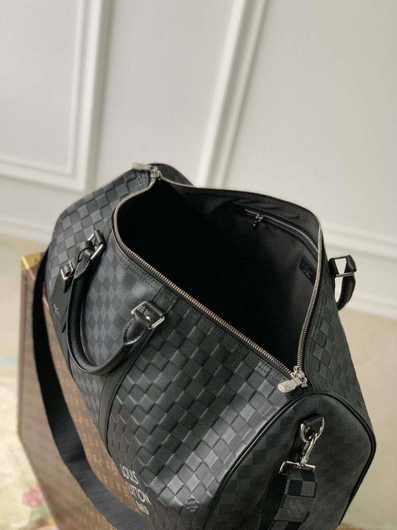 LV N40443 Louis Vuitton Keepall Bandoulière 50 Bag Black Graphite