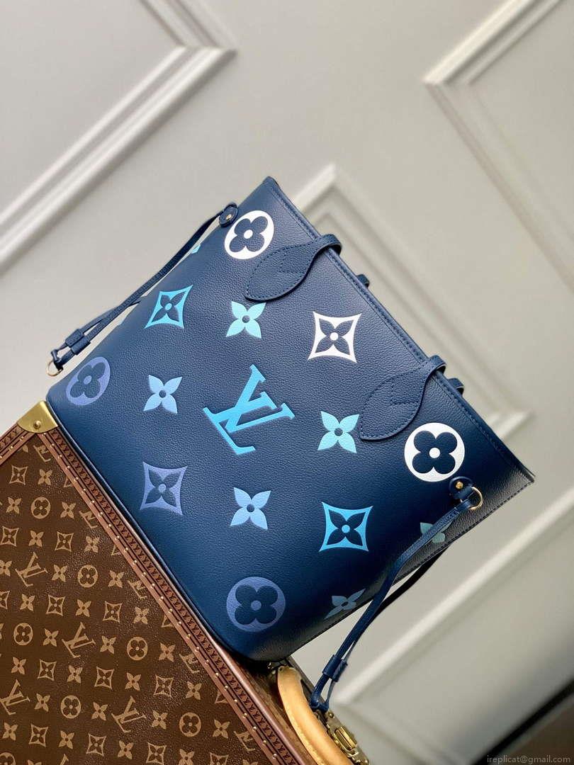 LV M46514 Louis Vuitton Neverfull MM Bag Gradient Blue