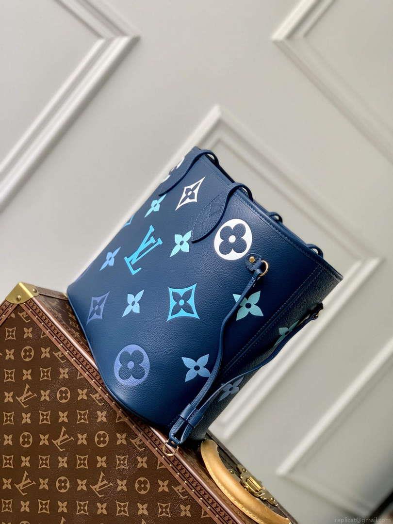 LV M46514 Louis Vuitton Neverfull MM Bag Gradient Blue