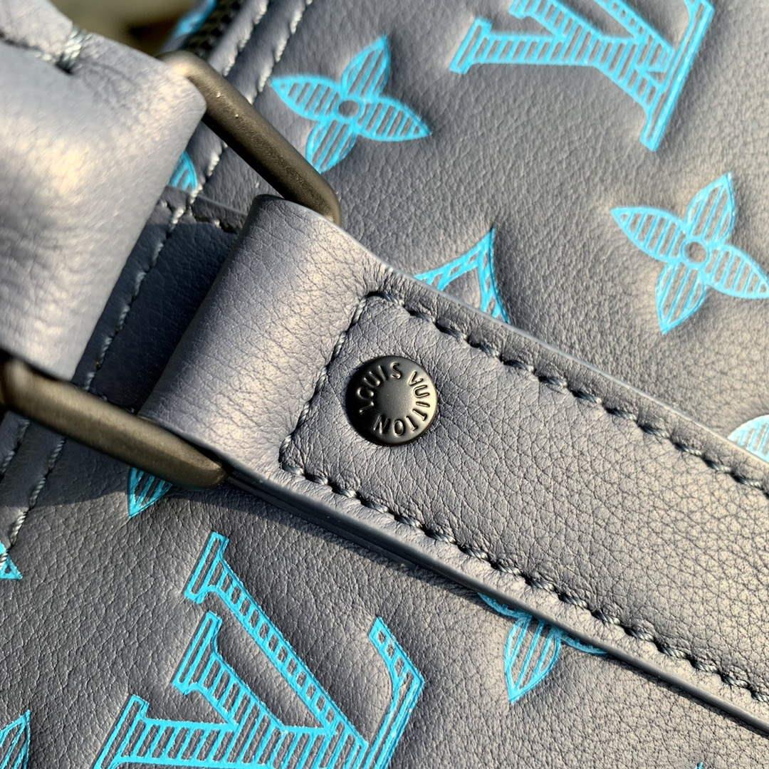 LV M46593 Louis Vuitton Keepall Bandoulière 50 Bag Navy River Blue