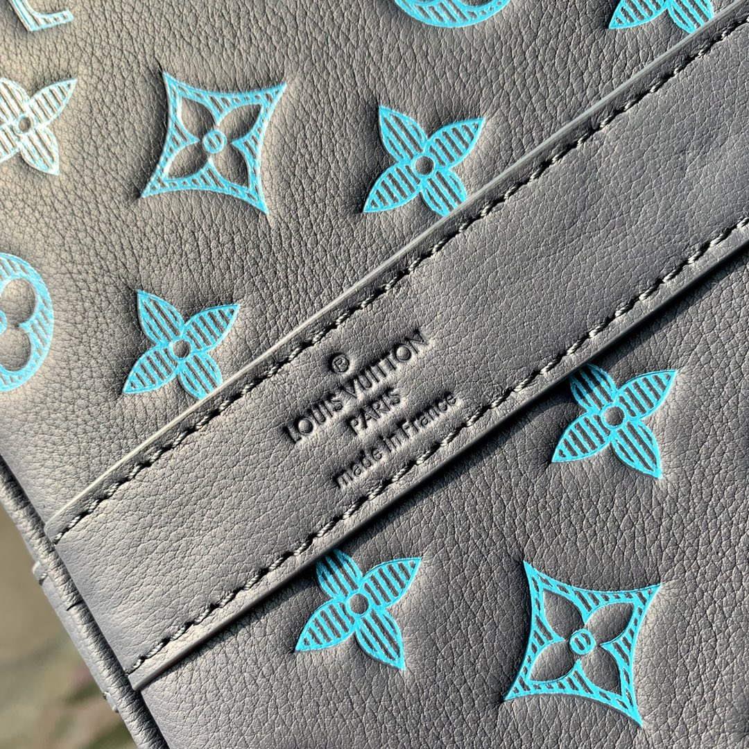 LV M46593 Louis Vuitton Keepall Bandoulière 50 Bag Navy River Blue