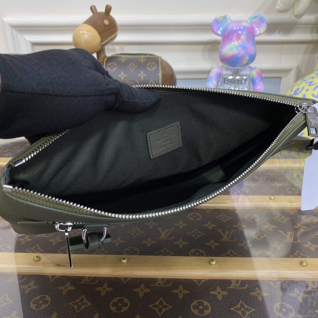 LV M69837 Louis Vuitton Takeoff Pouch Bag ArmyGreen
