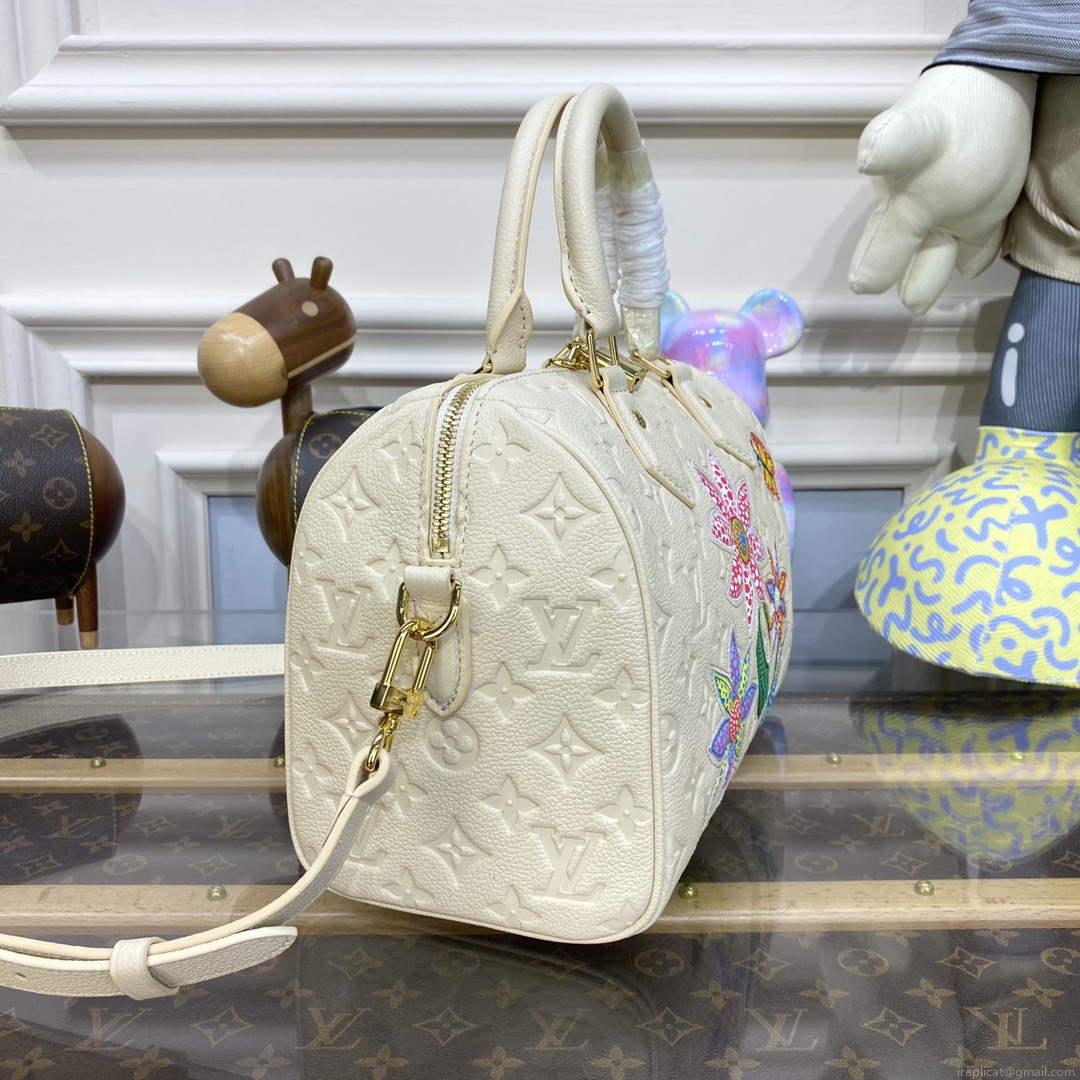 LV M46415 Louis Vuitton LV x YK Speedy Bandoulière 25 Bag White