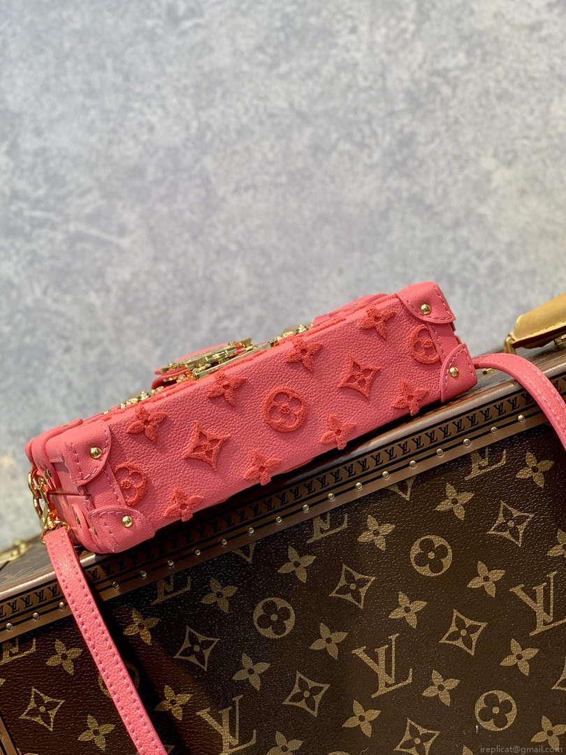 LV M20745 Louis Vuitton Petite Malle Handbag Fluo Pink