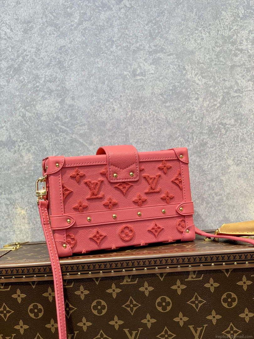 LV M20745 Louis Vuitton Petite Malle Handbag Fluo Pink