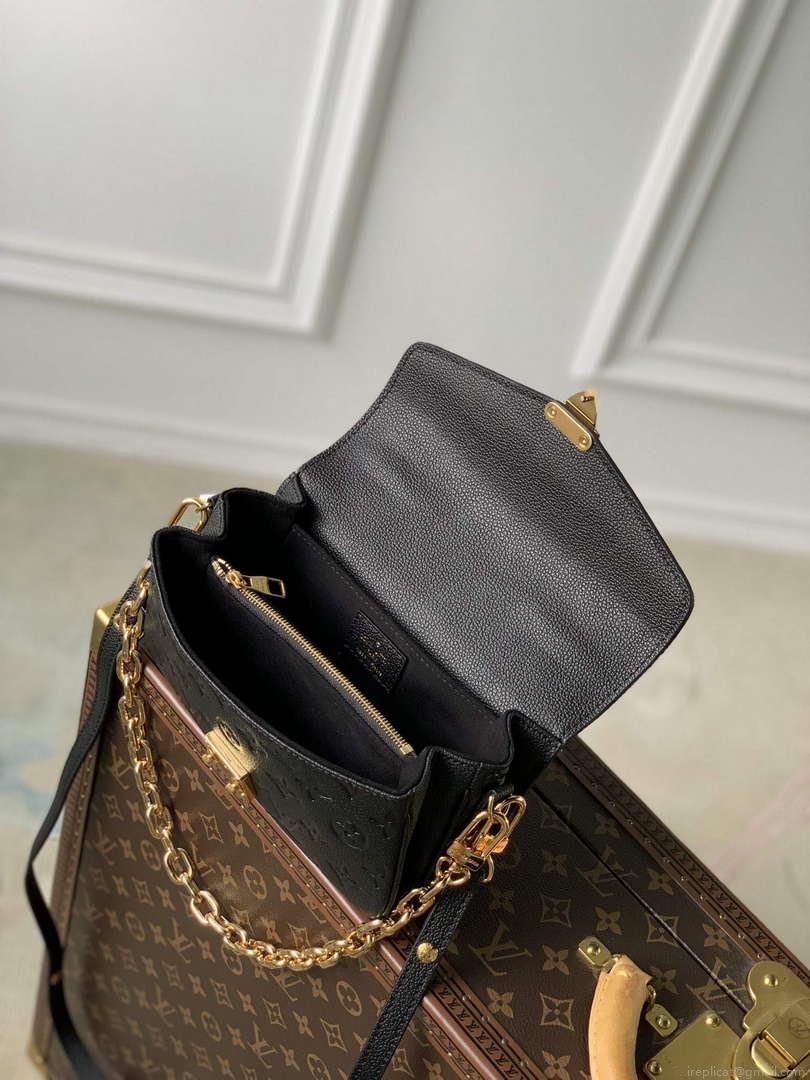 LV M46595 Louis Vuitton Pochette Métis East West Handbag Black